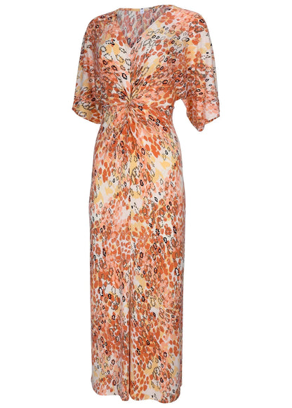 Twist Front Maxi Dress Leopard Trail