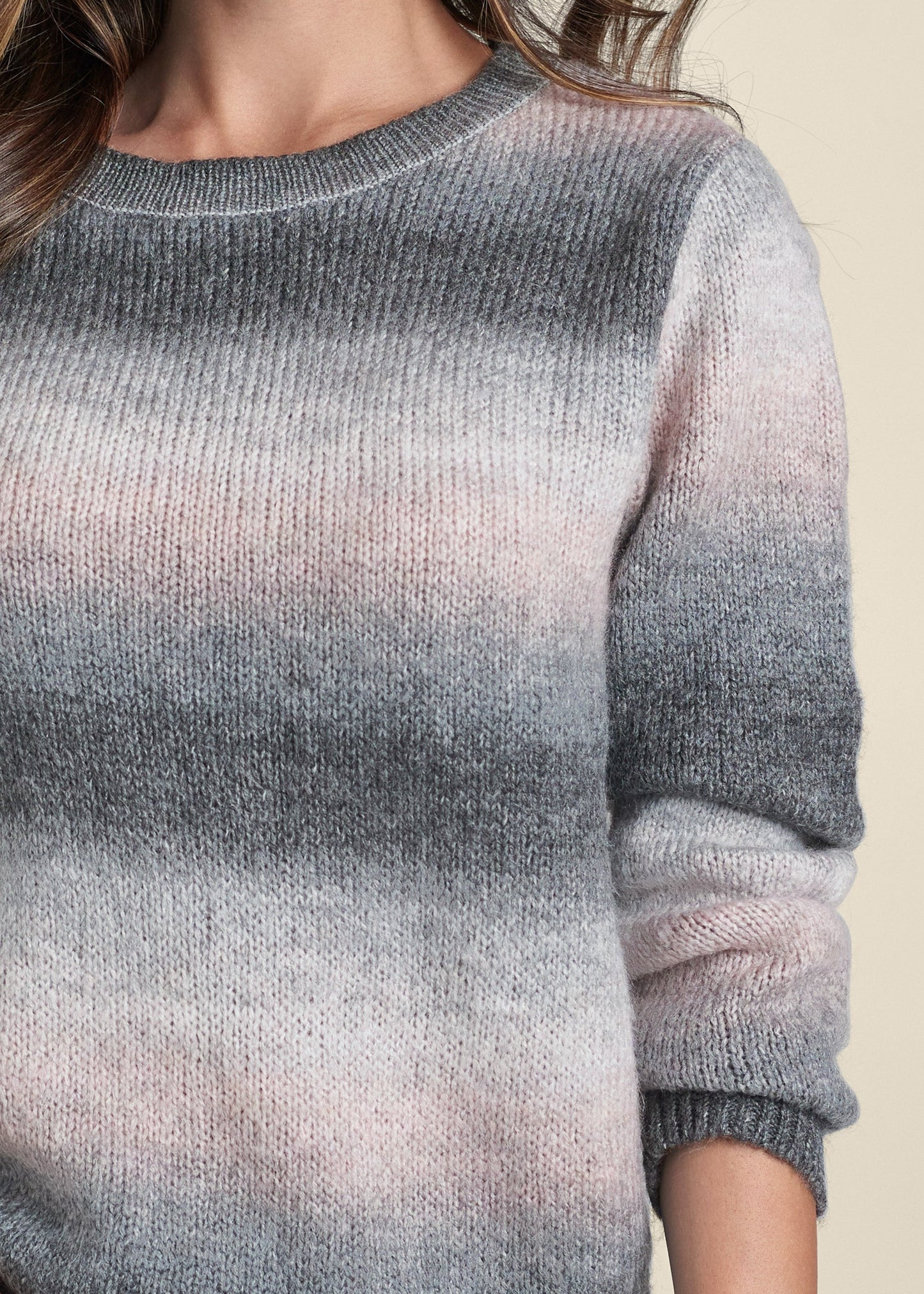 Ombre Stripe Sweater Pink Black