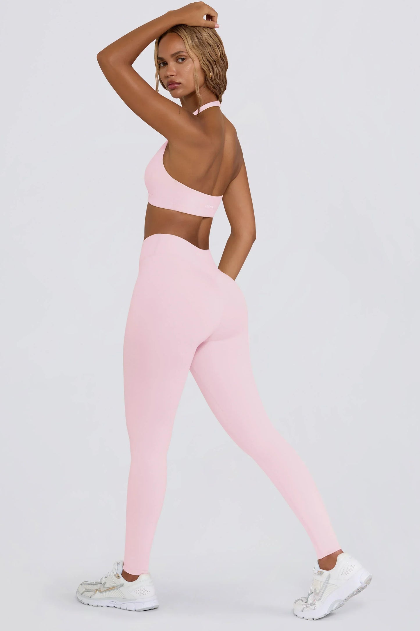 Brushed Jersey Ruched Mid Rise Leggings in Bloom