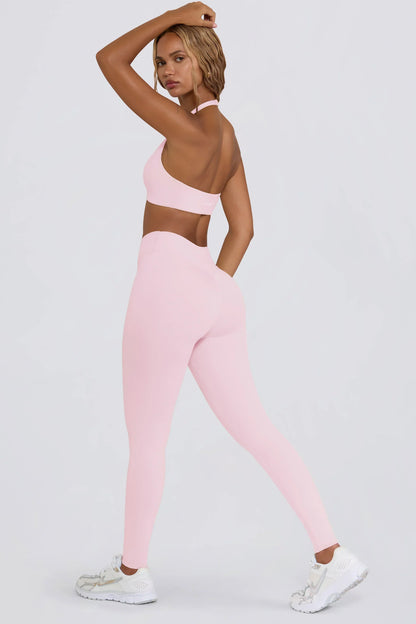 Brushed Jersey Ruched Mid Rise Leggings in Bloom