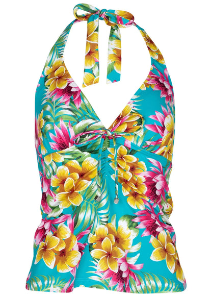 Sicily Halter Tankini Top Highlighted Tropic