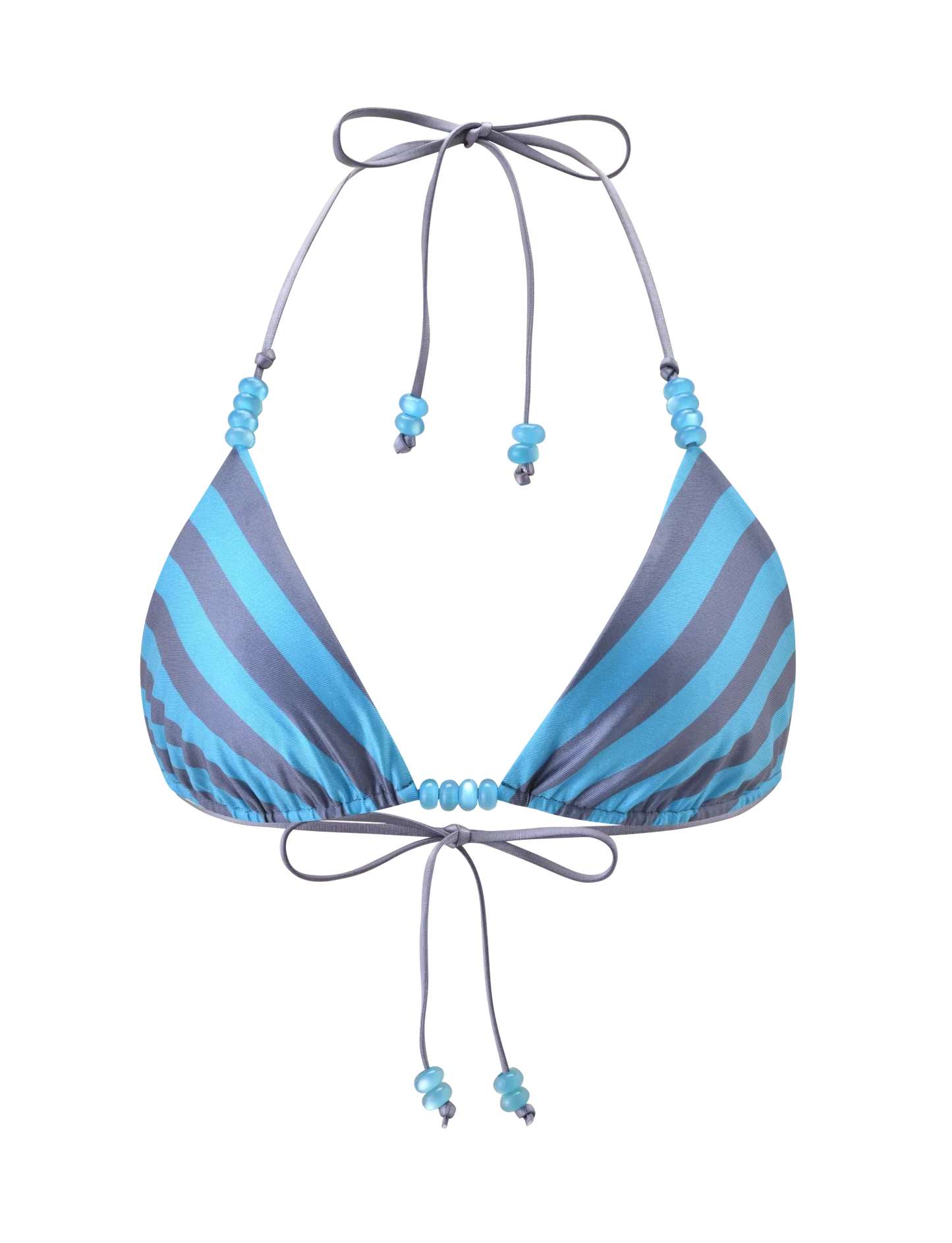 FINLEA REVERSIBLE BIKINI TOP BLUE GREY DOT AND STRIPE