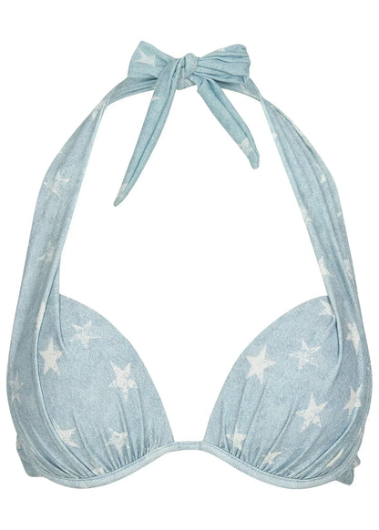 Denim Marilyn Push Up Halter Top Denim Star