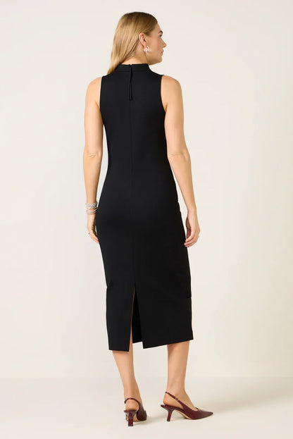 Ponte Sleeveless T Neck Midi Dress