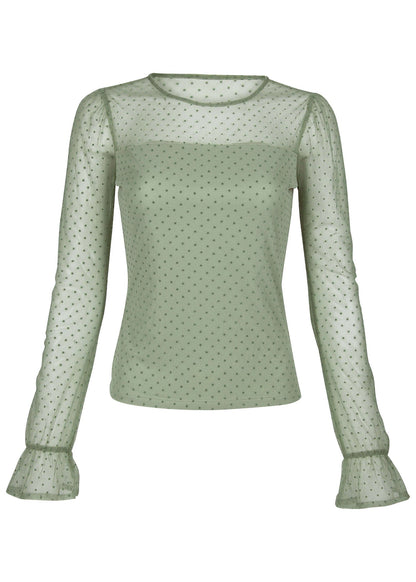 Dot Mesh Top Iceberg Green