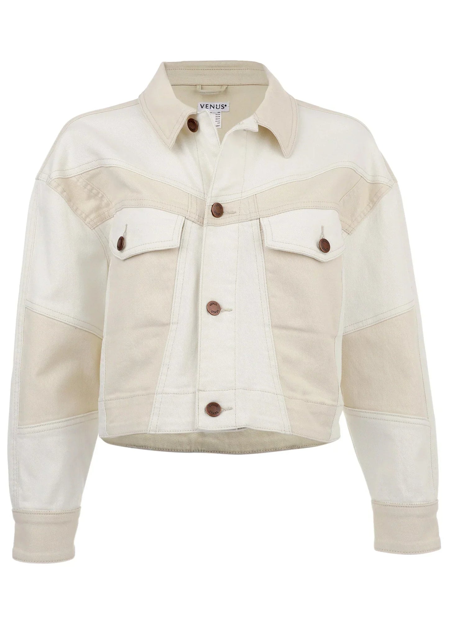 Patchwork Denim Jacket Whisper White Turtledove Combo