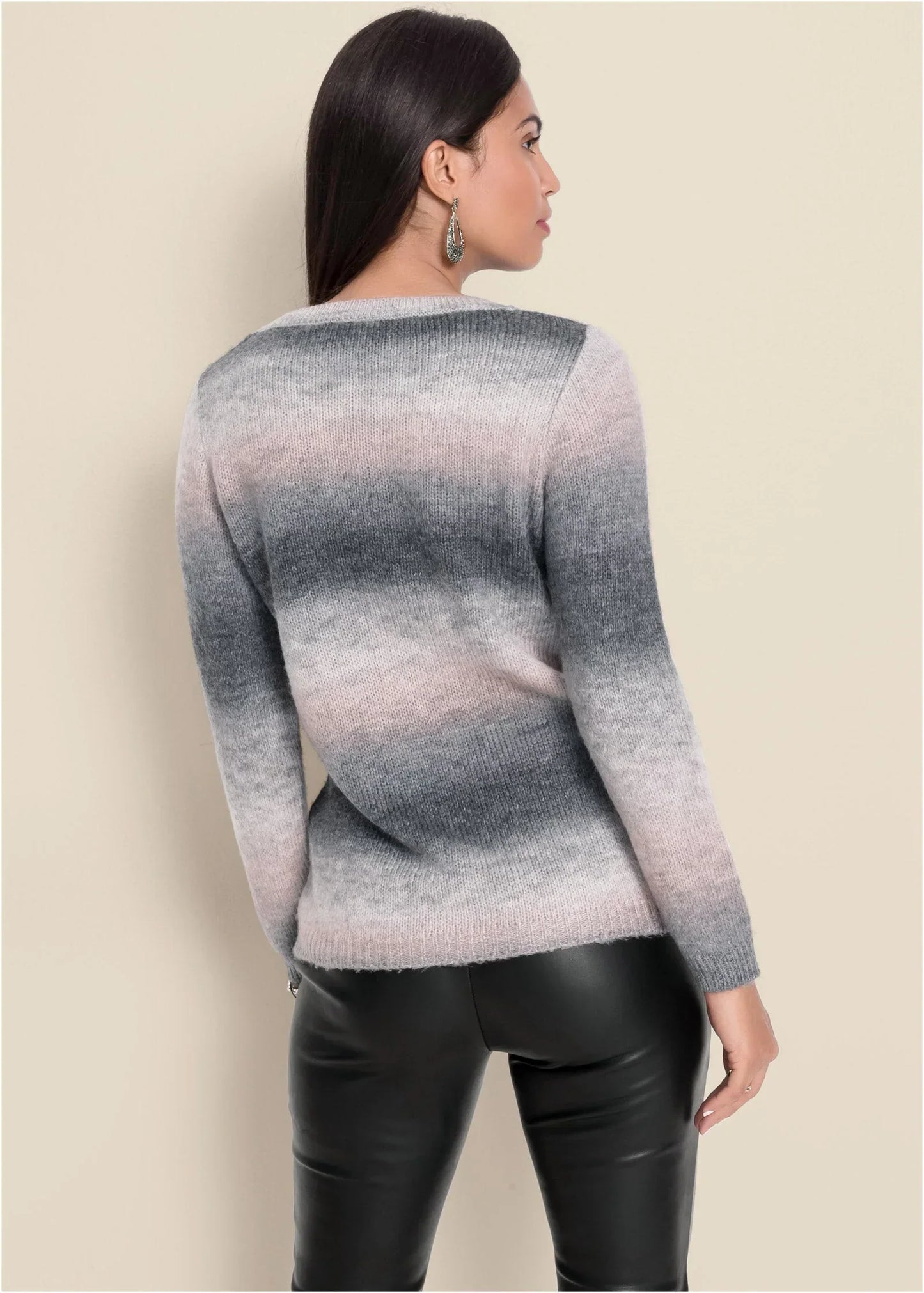 Ombre Stripe Sweater Pink Black