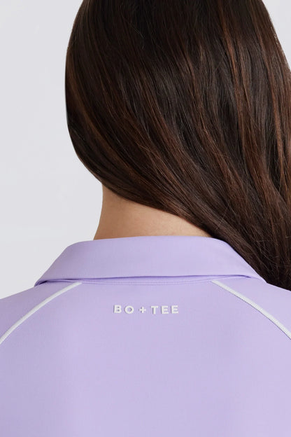 Soft Active Contrast Zip Up Jacket in Lilac